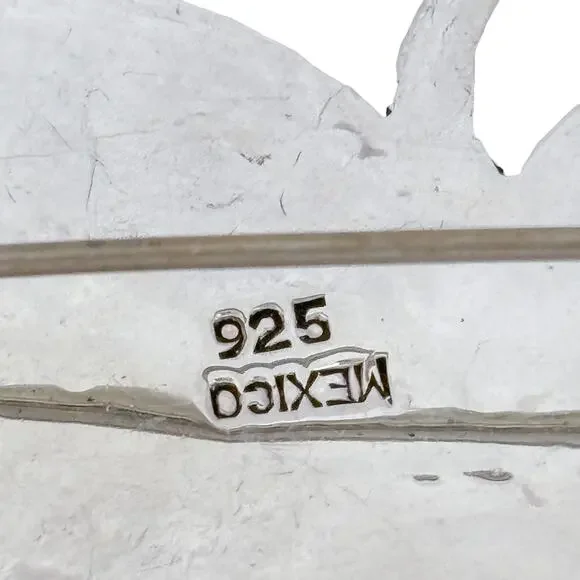 Estate Mexico Sterling Silver 925 Trumpeting Angel Brooch Pin - Picture 5 of 7